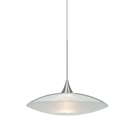 Besa Lighting Spazio Cord Pendant, Clear/Frost, Satin Nickel, 1x3W LED 1XT-6294CL-LED-SN